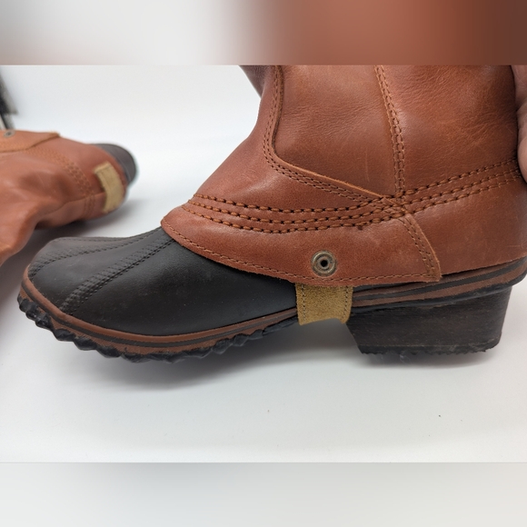 Vintage Sorel Slimpack Riding Boots Size 7 EU 38 Rare Cinnamon Spot On Front - Picture 11 of 12